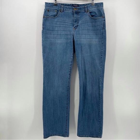 Chaps Womens Daniella Curvy Fit Jeans Blue Denim Cotton Blend 14 - Picture 1 of 7
